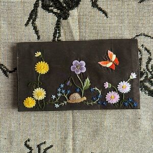 Embroidered Brown Wallet Cottagecore Fairycore Whimsigoth Style